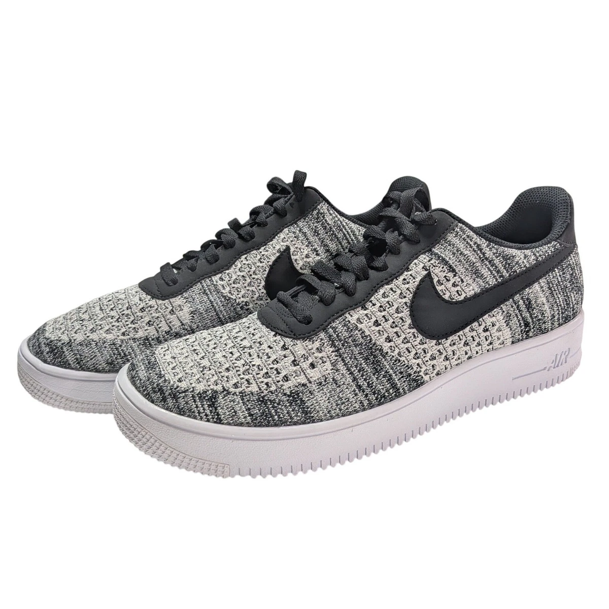 Nike Air Force 1 Flyknit Low Black White | eBay