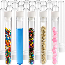 25 PCS Plastic Test Tubes with Caps - Clear Test Tubes