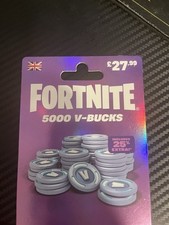 Fortnite Vbucks Giftcard 5000 Worth 27.99 (UK DEVICES ONLY)