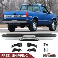 Chrome Rear Bumper Assembly For 1988-2000 Chevrolet C/K 1500 2500 Fleetside