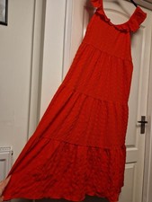 Plus Size 18 Dress Tiered Maxi Saffron Orange Holiday Beach Festival Weekend