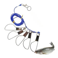 Fish Stringer,Live Fish Lock，Comes with 5 Stainless Steel Rotating Snap Locks 