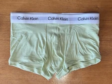 New Calvin Klein Low Rise Icon Cotton Stretch Trunks, Light Green, Medium