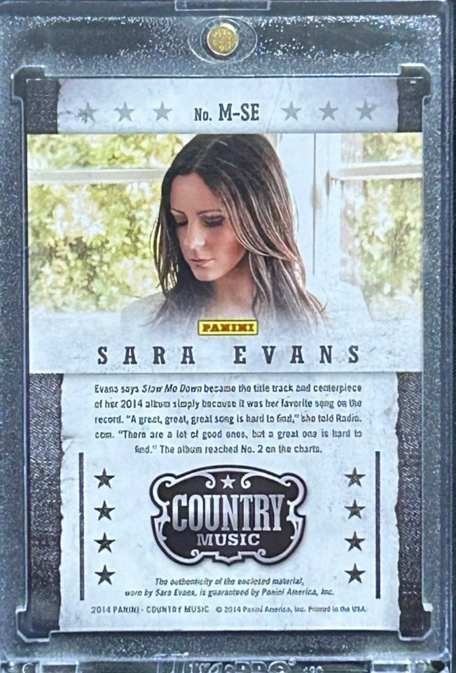 2014 Panini Country Music Musician Materials Gold Sara Evans RELIC 8/34 - Image 2 of 2