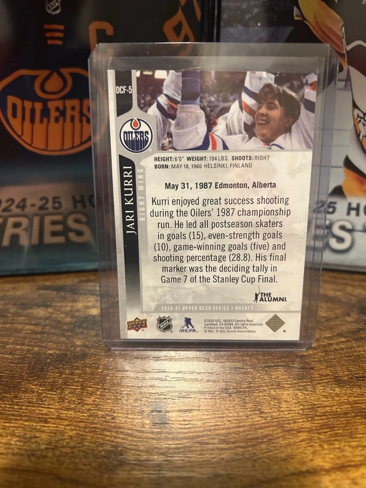 Serie de cubierta superior 2020-21 1 día con la copa Jari Kurri #DCF5 SSP ESTUCHE ¡ÉXITO!! Foto 2 de 2