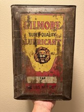 Gilmore Motor Oil Can RARE EARLY 1920s GILMORE LUBRICANTS AUTO GEAR OIL CAN RARE