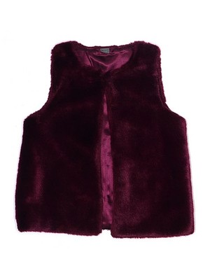 Next Girls Red Faux Fur Vest 12