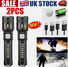 Tactical Flashlight Most Powerful 99000000LM LED Military Torch USB Rechargeable