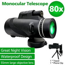 80x100 HD Monokular Teleskop Fernglas Telescope Fernrohr Zoom mit Handy Stativ