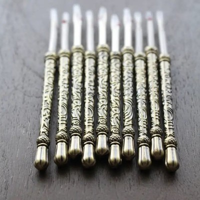 Victorian Metal Engraved Seam Ripper, Sewing Crafting Supply Tool, Antique Gold