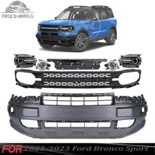 Front Bumper Cover Fascia & Grille Assembly Kit For 2021-2023 Ford Bronco Sport