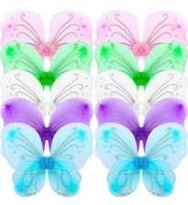 Butterfly Costume Wings Dress Up Princess Fairy 10 Pcs Rainbow Of Colors Kids Sz