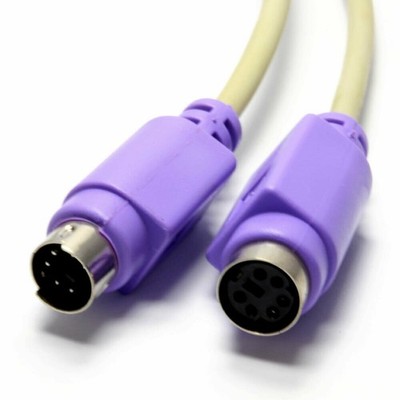 PS2 Tastatur Lila Verlängerungskabel 6 Pin Stecker auf Buchse 3m