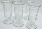 Lot 5 Vintage Soda Fountain Ice Cream Sundae Parfait Milk Shake Glasses Ribbed