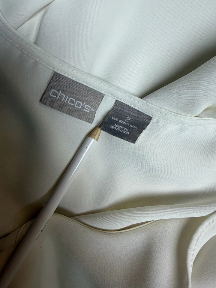 Carcela francesa Chicos tamanho 2 ou 14 sem ferro feminina babado fácil cuidado marfim - Imagem 2 de 4