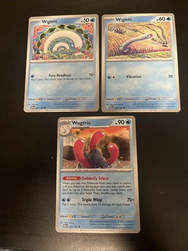 Wiglett 051/182 052/182 & Wugtrio 053/182 NM PAR Paradox Rift
