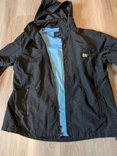 Youth Lands' End Caterpillar CAT Black Rain Jacket, Size Large/14-16