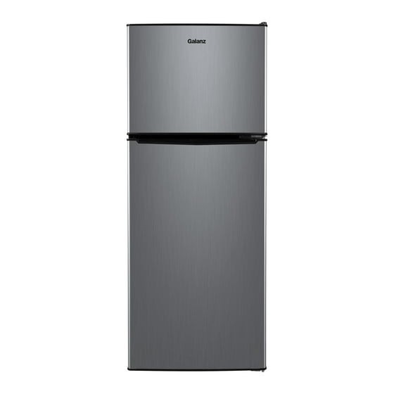 Galanz 4.6 Cu Ft Two-Door Mini Refrigerator with Freezer, Stainless Steel