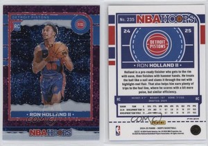 2024 NBA Hoops Rookies Premium Purple Winter Prizm Ron Holland II #235 Rookie RC