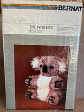 Vtg Bernat The Whiffits Willy K Whiffit Koala 3D Latch Hook Kit 12" x 14" T8709
