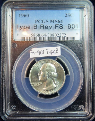 1960 Washington quarter PCGS MS64 *FS 901 type B reverse* BR