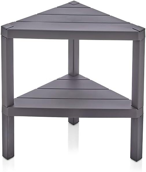 Corner Shelf Table Storage Display Rack Kitchen Bedroom Office Black 2-Tier