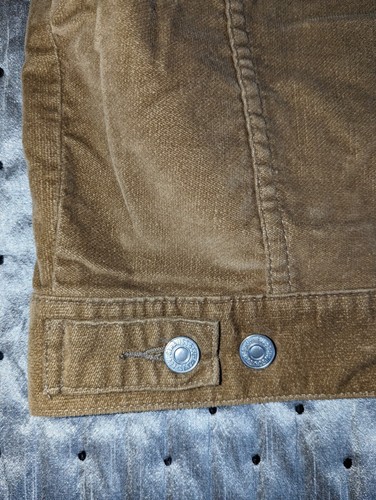 Levi's Women's Corduroy Jean Trucker Jacket Long Sleeves Camel Button Front - Picture 12 of 18