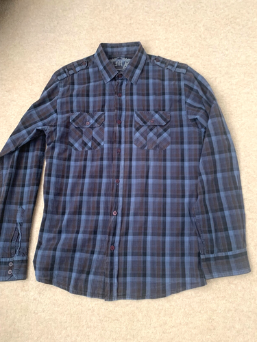 Men’s check shirt size M cedar wood state Navy Blue - VGC Primark
