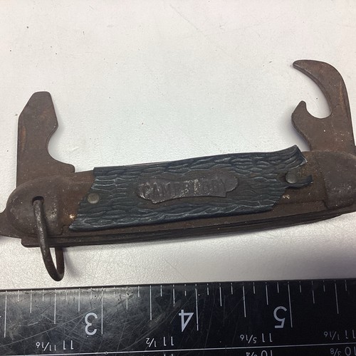 1 OLD VINTAGE KNIFE BLADE CUT HUNTING POCKET FOLDING CAMP BUDDY 4 BLADE - Bild 3 von 12
