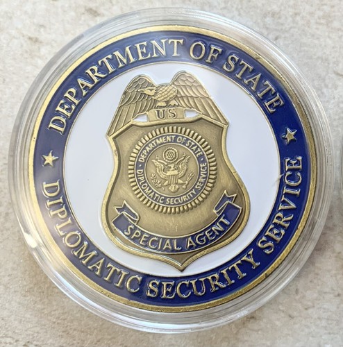 DEPARTMENT OF STATE-US Diplomatic Security Service Bronze Plated-Challenge Coin - Picture 2 of 4