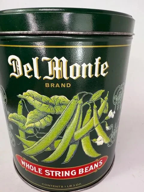 1980 Del Monte Whole String Beans Tin/Vegetable Nesting Canister