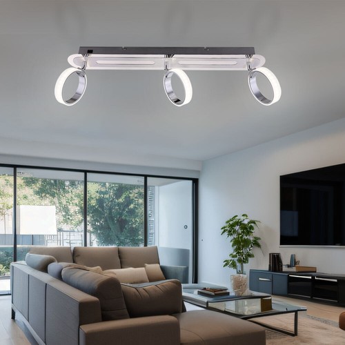 Lampada Da Soffitto Spotlight Striscia Da 3X LED Faretto Regolabile Cromo - Foto 4 di 11