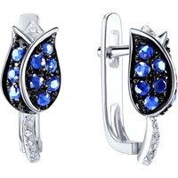 Ohrringe 925 Silber Silberohrringe Mit Zirkon Tulpen Echtschmuck