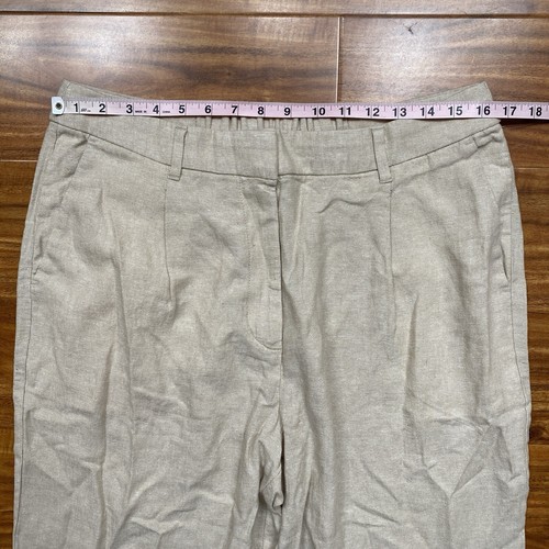New Old Navy Women Tan Linen Extra High Rise Taylor Wide Leg Trouser Size Large - Picture 12 of 15