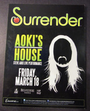 2011 DJ Steve Aoki Concert Flyer Card 6"x4" Surrender Nightclub Las Vegas