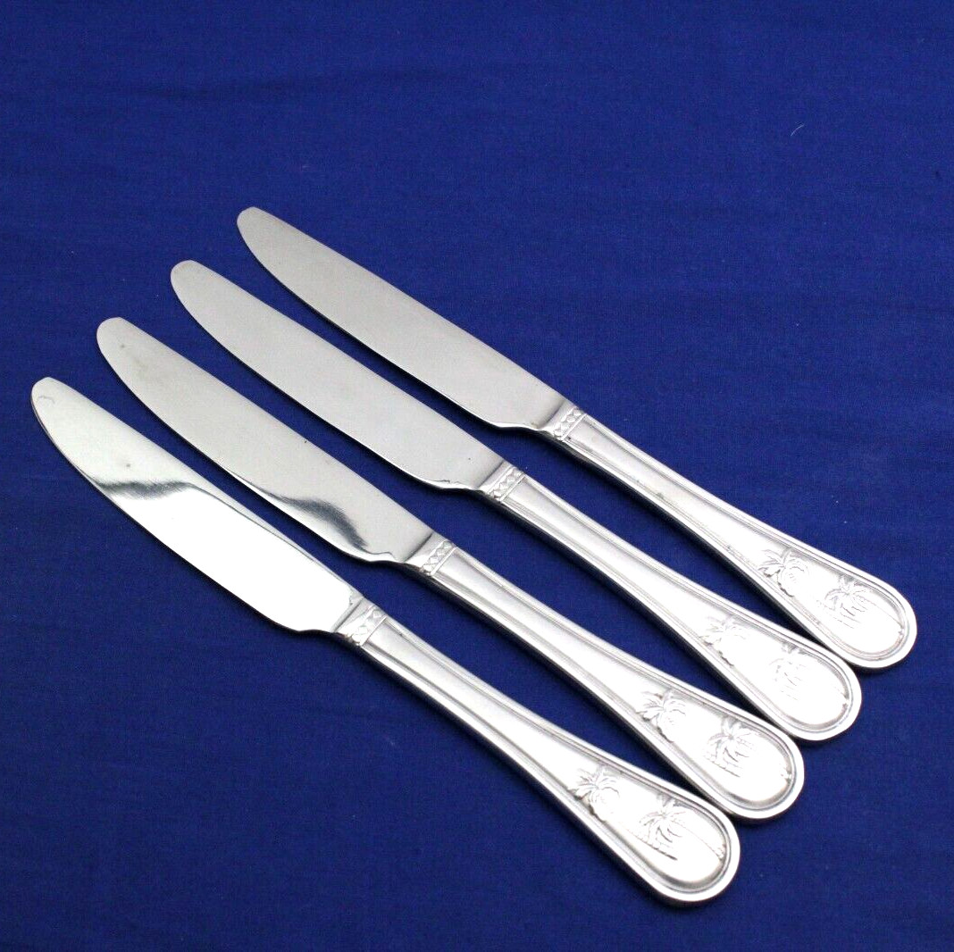SET of 4 Dinner Knives Towle PALM BREEZE Stainless Flatware 