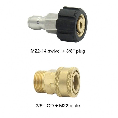 8Stk Hochdruckreiniger Adapter Set 5000PSI M22 3/8 Zoll Schnellkupplung M22 14mm - Bild 8 von 9