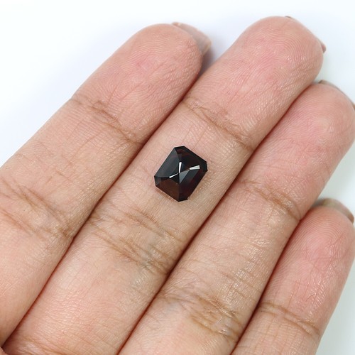 1.63 Ct Natural Loose Diamond Emerald Shape 7.80 MM Black Color Diamond QL8372 - Picture 3 of 8