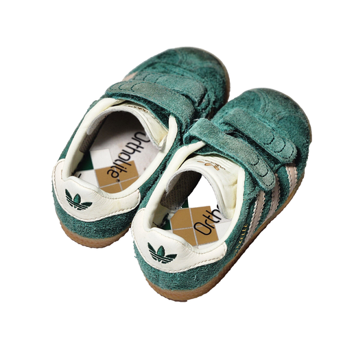 Scarpe da bambino Adidas Gazelle taglia 7K Ortholite sneakers verdi scamosciate adj gancio e passante - Foto 5 di 14