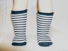 BLACK AND WHITE STRIPED SOCKS FIT 18" GIRL DOLLS 5" LONG NEW GENERIC