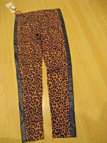 $28 NEW Girls M 10/12 RUBY & BLOOM Brown LEOPARD LEATHER Pants LEGGINGS - Picture 5 of 8