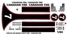  7 Porsche 908 1969 Canadian Tire CAN AM 1/64th HO Scale Slot Car Decals