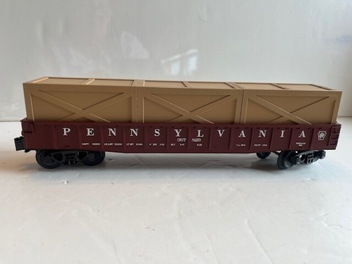 Rail King MTH 30-7209 - O/O27 PENNSYLVANIA Semi-scale GONDOLA w/ 3 Crates - New! - Picture 7 of 13