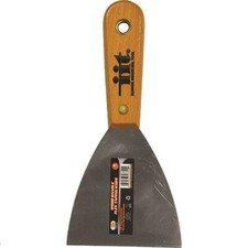 4" flex scraper wood handle beveled spring steel blade putty knkfe