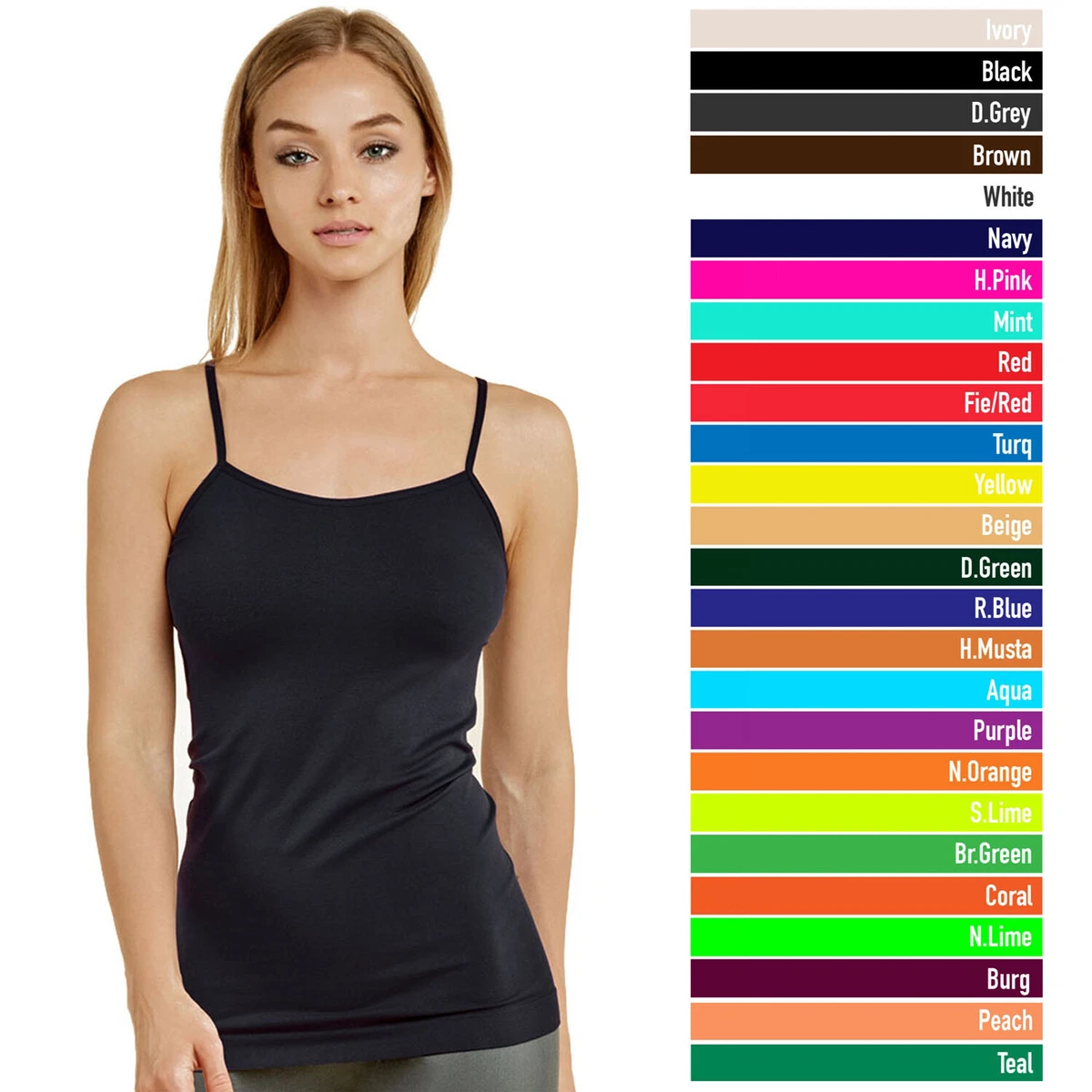 Seamless Cami Tank With Spaghetti Straps