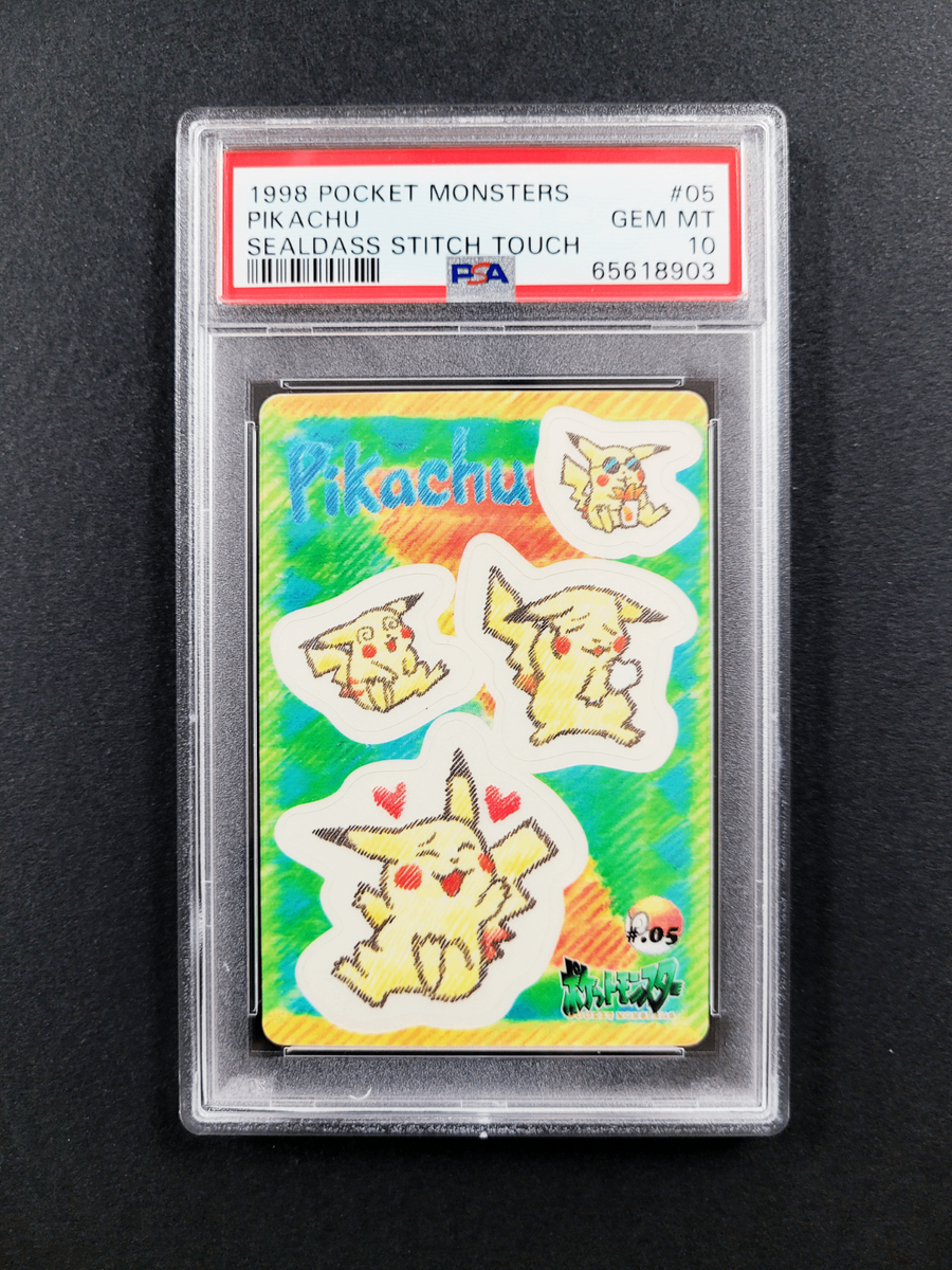 1998 Bandai Sealdass Stitch Touch #5 PIKACHU PSA 10 1998 Bandai Sealdass Stitch Touch #5 PIKACHU PSA 10