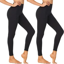 2 Pack Women High Waist Leggings Tummy Control Compression Soft Yoga Panties Gym