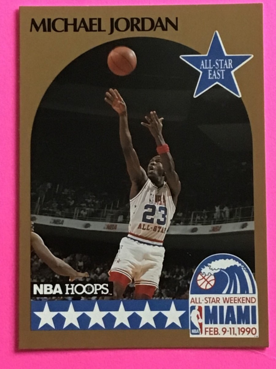 Michael Jordan, all stars east, 1990 nba hoops gold card #5 MINT