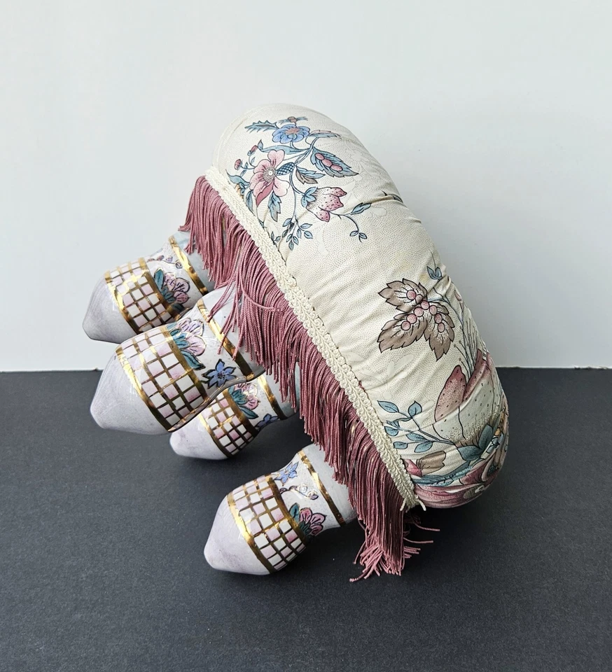 Vintage MacKenzie Childs? Tuffet Ottoman - Image 2 of 4