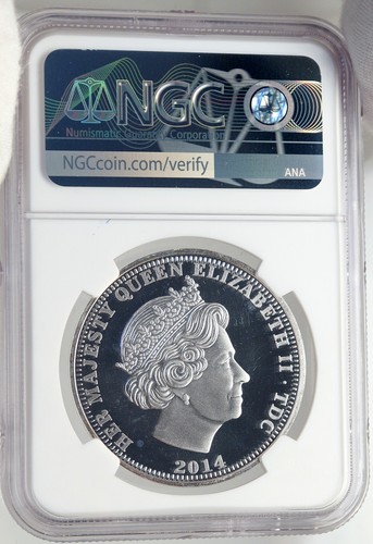 2014 TRISTAN da CUNHA Silver 2014 Crown Coin PRINCE WILLIAM CATHERINE NGC i82969 - Picture 4 of 5